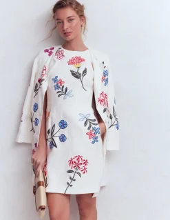 Boden Ensembles Assortis|Robes & Combinaisons-Robe courte habillée en lin Broderie blanche