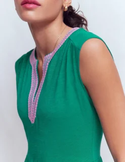 Boden Robes & Combinaisons|Robes Coupe Petite-Robe courte May en jersey Bleu sarcelle profond