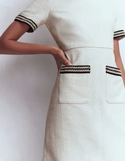 Boden Tenues De Travail|Ensembles Assortis-Robe courte trapèze à détails Ivoire