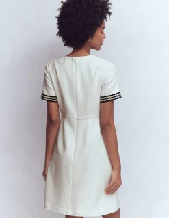 Boden Tenues De Travail|Ensembles Assortis-Robe courte trapèze à détails Ivoire