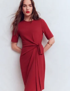 Boden Tenues De Travail|Robes & Combinaisons-Robe courte Zinnia en jersey à nouer Châtaigne profonde