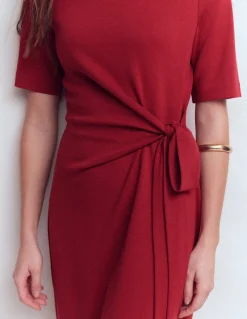 Boden Tenues De Travail|Robes & Combinaisons-Robe courte Zinnia en jersey à nouer Châtaigne profonde