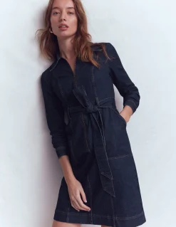 Boden Robes & Combinaisons|Robes Coupe Petite-Robe courte zippée en jean Indigo