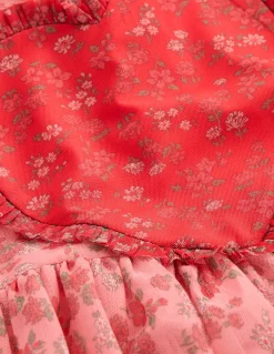 Boden Robes-Robe cœur en tulle Motif Meadow Floral rose saumon