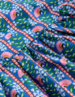 Boden Robes-Robe de ballerine en jersey Motif Floral Vine bleu martin-pêcheur