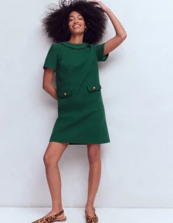 Boden Tenues De Travail|Robes & Combinaisons-Robe droite Evita en coton Vert chasseur