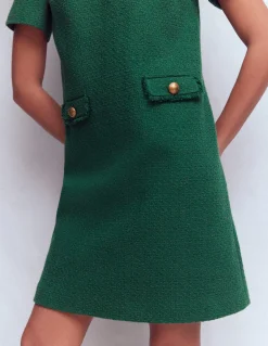 Boden Tenues De Travail|Robes & Combinaisons-Robe droite Evita en coton Vert chasseur