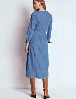 Boden Robes & Combinaisons|Robes Coupe Petite-Robe droite zippée en jean Denim vintage moyen