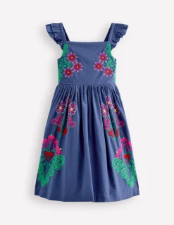 Boden Robes-Robe dʼété Annalisa tournoyante Broderie bleu denim