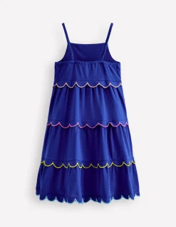 Boden Robes-Robe d’été festonnée à volants Bleu saphir