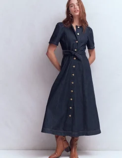 Boden Tenues De Travail|Robes & Combinaisons-Robe en jean à boutons Indigo