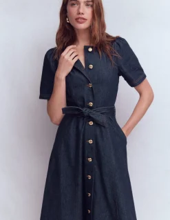 Boden Tenues De Travail|Robes & Combinaisons-Robe en jean à boutons Indigo
