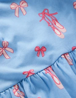 Boden Robes-Robe en jersey à manches blousantes Chaussons de danse bleu pâle
