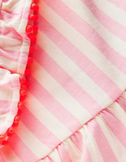 Boden Robes-Robe en jersey avec nœud au dos Rayé rose