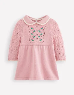 Boden Robes-Robe en maille pointelle Rose vintage