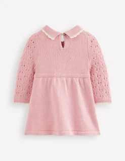 Boden Robes-Robe en maille pointelle Rose vintage