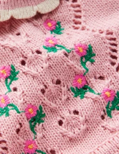 Boden Robes-Robe en maille pointelle Rose vintage