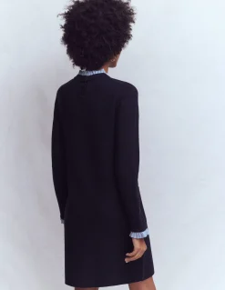 Boden Tenues De Travail|Robes & Combinaisons-Robe en maille tissée à détails Bleu marine