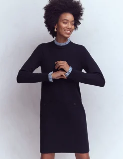 Boden Tenues De Travail|Robes & Combinaisons-Robe en maille tissée à détails Bleu marine