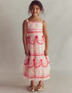 Boden Robes-Robe en tulle façon gâteau à étages Gâteau rose craie