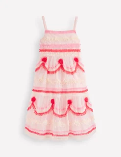 Boden Robes-Robe en tulle façon gâteau à étages Gâteau rose craie