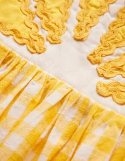 Boden Robes-Robe fantaisie à bretelles Vichy Citron