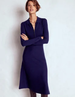 Boden Tenues De Travail|Robes & Combinaisons-Robe Fiona zippée sur le devant en maille Bleu marine