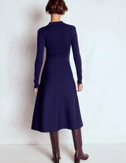 Boden Tenues De Travail|Robes & Combinaisons-Robe Fiona zippée sur le devant en maille Bleu marine