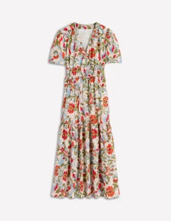 Boden Robes & Combinaisons|Midi-Robe Irene à manches bouffantes Multi, motif Botanical Flourish