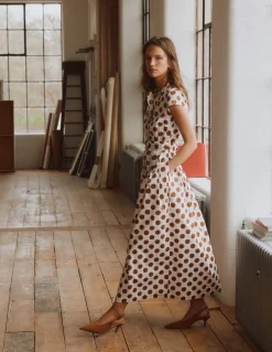 Boden Tenues De Travail|Robes & Combinaisons-Robe longue Arabella en coton Huile d’argan, pois peints