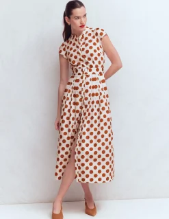 Boden Tenues De Travail|Robes & Combinaisons-Robe longue Arabella en coton Huile d’argan, pois peints