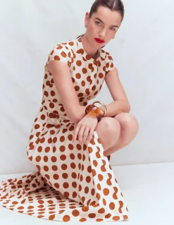 Boden Tenues De Travail|Robes & Combinaisons-Robe longue Arabella en coton Huile d’argan, pois peints