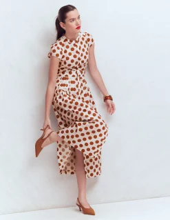 Boden Tenues De Travail|Robes & Combinaisons-Robe longue Arabella en coton Huile d’argan, pois peints