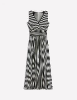 Boden Tenues De Travail|Robes & Combinaisons-Robe longue Elodie en jersey Bleu Marine/Ivoire