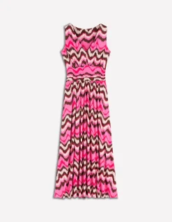 Boden Robes & Combinaisons|Longues-Robe longue Elodie en jersey Punch rose, vague zigzag