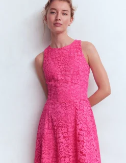 Boden Robes & Combinaisons|Longues-Robe longue Silvia avec corsage à baleines Dentelle punch rose