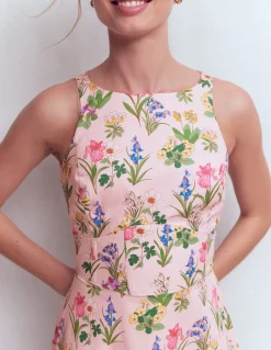 Boden Robes & Combinaisons|Longues-Robe longue Silvia avec corsage à baleines Motif Delicate Blossom rose