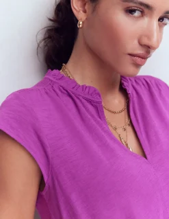 Boden Robes & Combinaisons|Midi-Robe midi Alba à smocks en jersey Prune