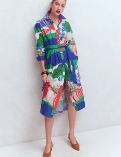 Boden Tenues De Travail|Robes & Combinaisons-Robe midi Alexa à manches longues Motif Abstract Valley multi