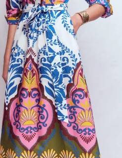 Boden Robes & Combinaisons|Midi-Robe midi Ava en coton Multi, motif Ornamental Garden