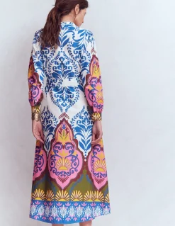 Boden Robes & Combinaisons|Midi-Robe midi Ava en coton Multi, motif Ornamental Garden