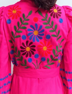 Boden Robes & Combinaisons|Midi-Robe midi Ava en lin mélangé Broderie multi