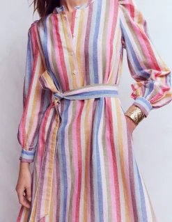 Boden Robes & Combinaisons|Midi-Robe midi Ava en lin mélangé Multi rose, vert, violet