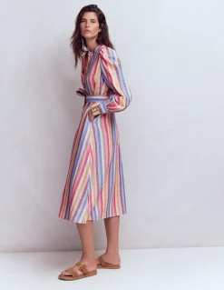 Boden Robes & Combinaisons|Midi-Robe midi Ava en lin mélangé Multi rose, vert, violet