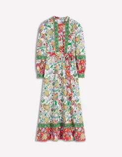 Boden Robes & Combinaisons|Midi-Robe midi Ava en lin mélangé Multi, motif Botanical Trail