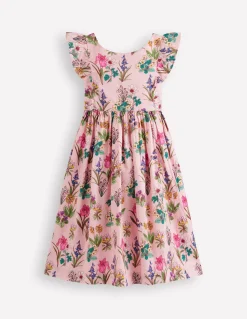 Boden Robes-Robe midi avec nœud au dos Motif floral rose