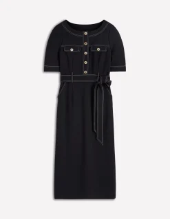 Boden Tenues De Travail|Robes & Combinaisons-Robe midi Bria en point de Rome Noir