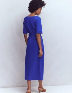 Boden Tenues De Travail|Robes & Combinaisons-Robe midi Bria en point de Rome Bleu vif
