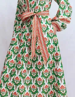 Boden Robes & Combinaisons|Midi-Robe midi Cary en coton Multi, motif Ornamental Stamp