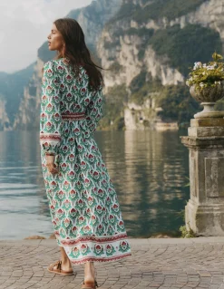 Boden Robes & Combinaisons|Midi-Robe midi Cary en coton Multi, motif Ornamental Stamp